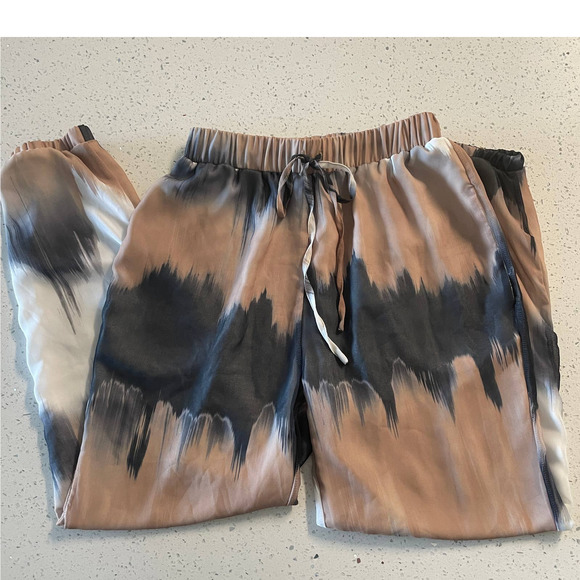 New York & Company Silk Brown, Black and White Jogger Pants Size XS - Picture 5 of 9
